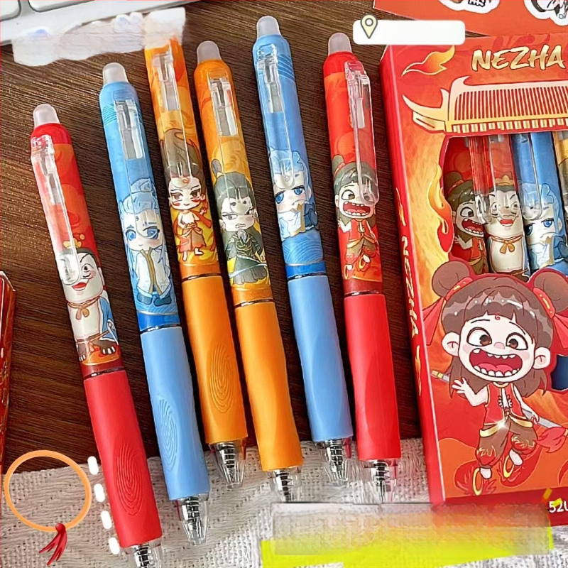 Wenlai Karikatūras Dzēšamā Gēla Pildspalva, Plastmasas korpuss, Nospiežamais Mehānisms, Gēla Tinte