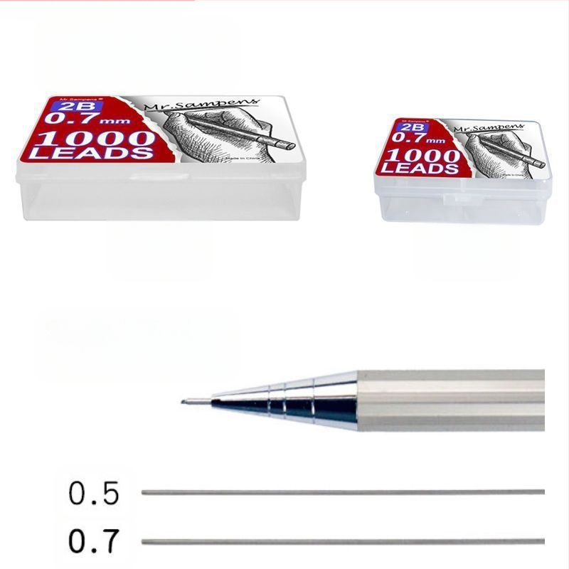 Longyi γόμωση μολυβιού μηχανικού με ρητινώδη πυρήνα, μεταλλικό περίβλημα, 2 εφεδρικές γόμισες