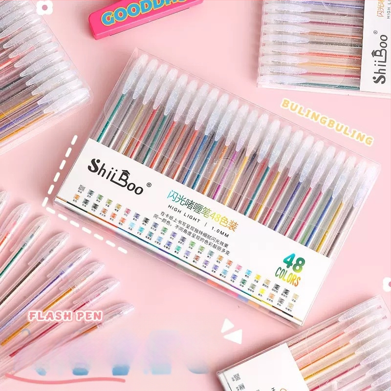 Starlight глитър гел писалка - пластмасов корпус, опакована в кутия, неизтриваща