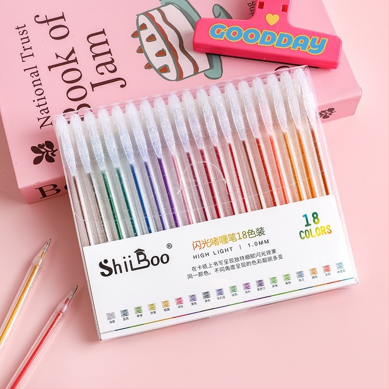 Starlight глитър гел писалка - пластмасов корпус, опакована в кутия, неизтриваща