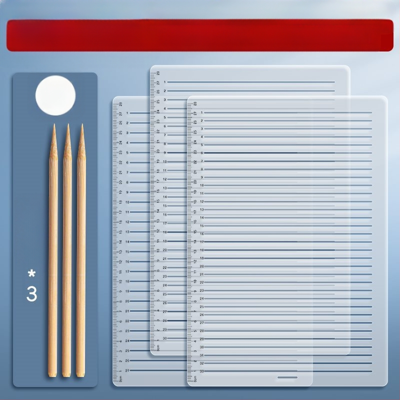 Пластмасово правило с решетка, без следи от писане, с марки 0.9 cm и 1 cm за изпитни отговори