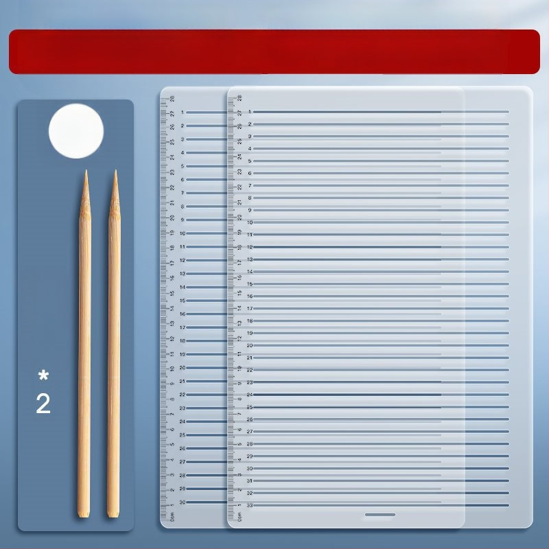 Пластмасово правило с решетка, без следи от писане, с марки 0.9 cm и 1 cm за изпитни отговори