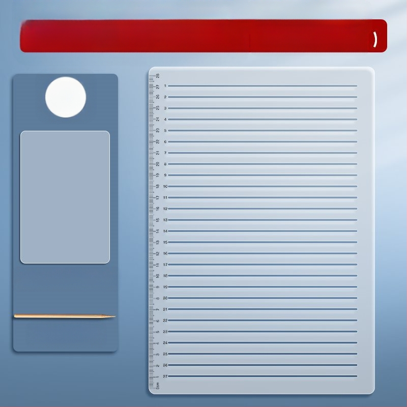 Пластмасово правило с решетка, без следи от писане, с марки 0.9 cm и 1 cm за изпитни отговори