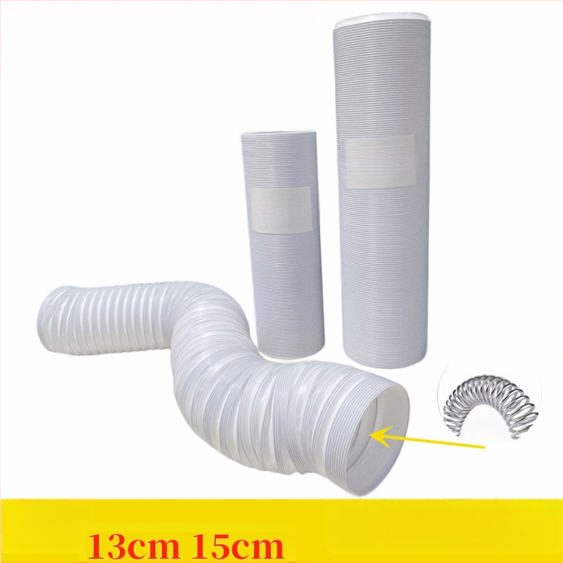 Преносима тръба за изхвърляне на въздух от климатик с телескопичен топлообменник и усилена кордувана PP тръба с метална армировка