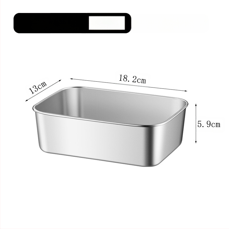 Nerūdijančio plieno kvadratinė lėkštė su dangčiu – patvari serviravimo ir laikymo talpa, elektrolyzinis paviršius, galimybė spausdinti logotipą