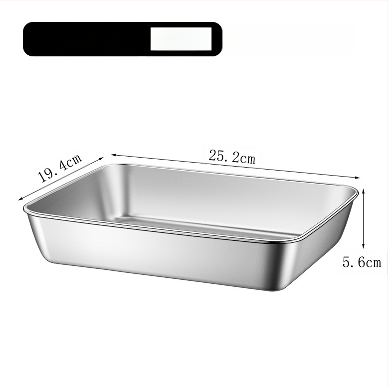 Nerūdijančio plieno kvadratinė lėkštė su dangčiu – patvari serviravimo ir laikymo talpa, elektrolyzinis paviršius, galimybė spausdinti logotipą