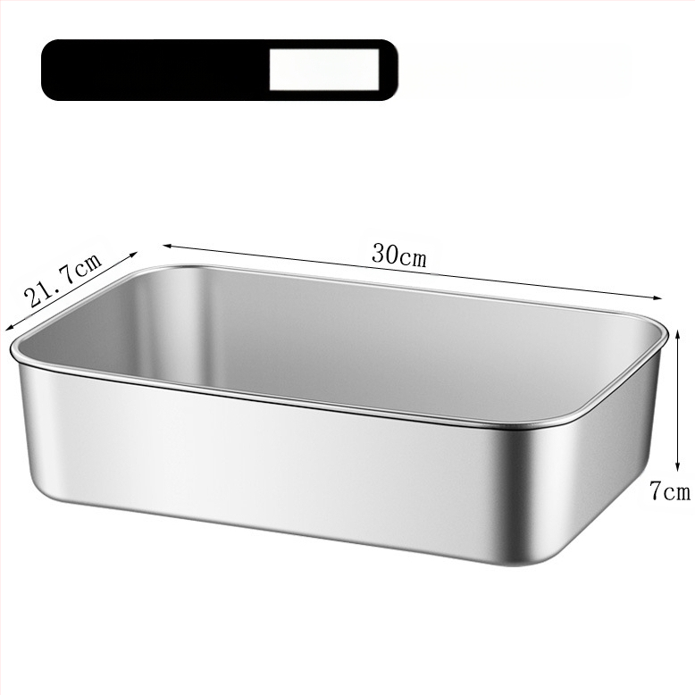 Nerūdijančio plieno kvadratinė lėkštė su dangčiu – patvari serviravimo ir laikymo talpa, elektrolyzinis paviršius, galimybė spausdinti logotipą