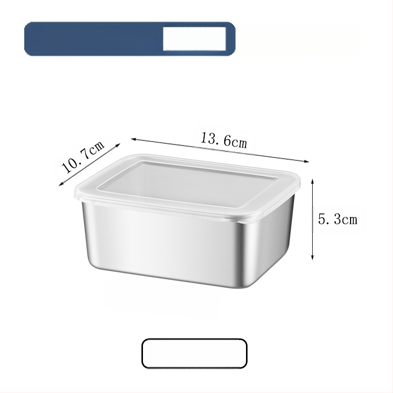 Nerūdijančio plieno kvadratinė lėkštė su dangčiu – patvari serviravimo ir laikymo talpa, elektrolyzinis paviršius, galimybė spausdinti logotipą