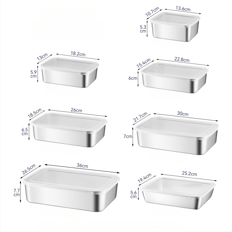 Nerūdijančio plieno kvadratinė lėkštė su dangčiu – patvari serviravimo ir laikymo talpa, elektrolyzinis paviršius, galimybė spausdinti logotipą