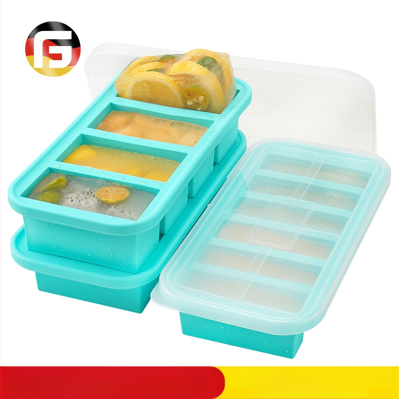 Силиконова форма за лед с капак – 500 ml, бързо замразяване, лесно изваждане, кутия за съхранение на храна