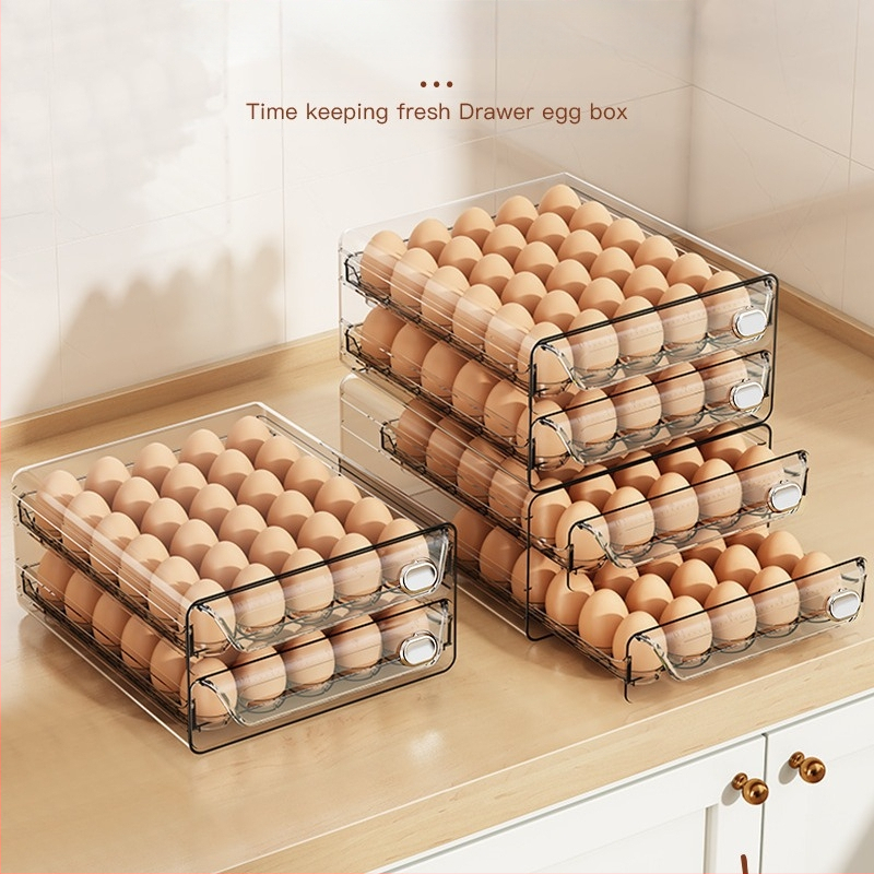 Munade hoiukarp külmkappi - läbipaistev PET, kahekihiline, toidukvaliteediga plastik