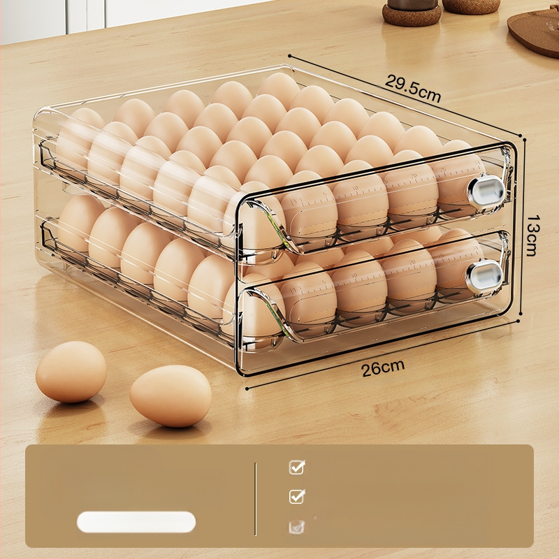 Munade hoiukarp külmkappi - läbipaistev PET, kahekihiline, toidukvaliteediga plastik