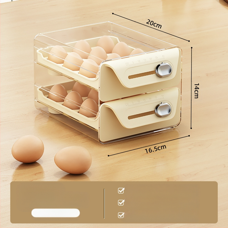 Munade hoiukarp külmkappi - läbipaistev PET, kahekihiline, toidukvaliteediga plastik