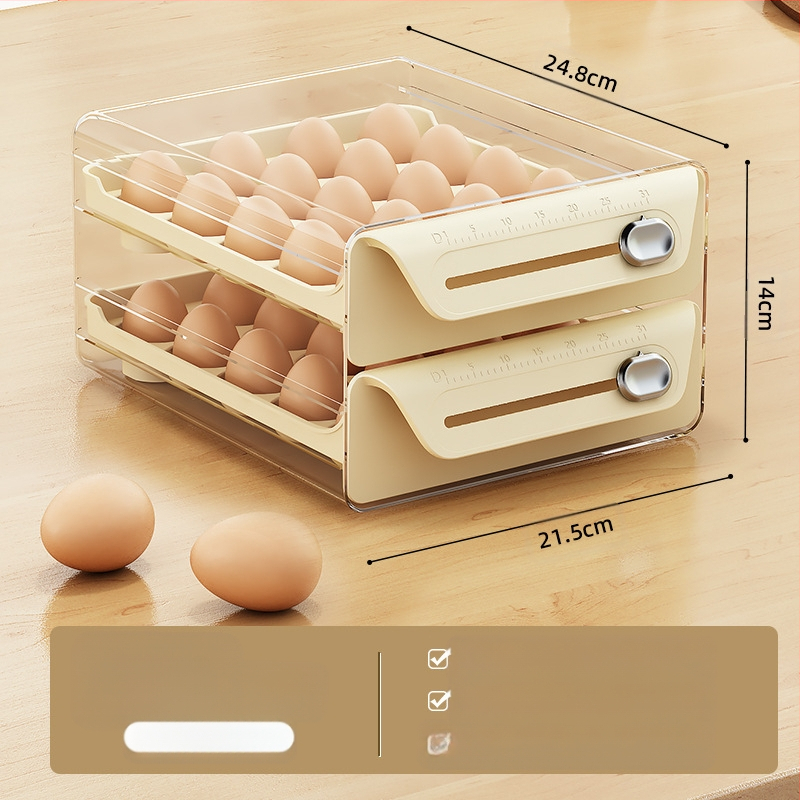 Munade hoiukarp külmkappi - läbipaistev PET, kahekihiline, toidukvaliteediga plastik