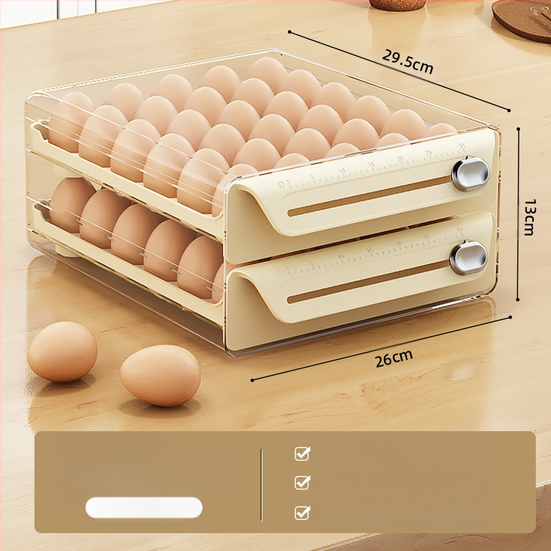 Munade hoiukarp külmkappi - läbipaistev PET, kahekihiline, toidukvaliteediga plastik