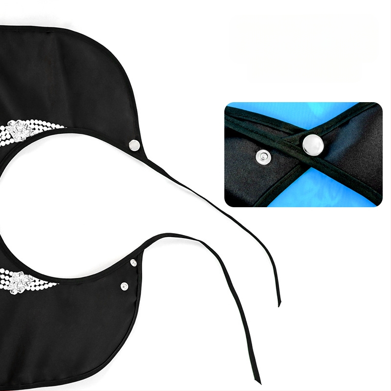 Bib pentru alimentație la vârstnici — impermeabil, rezistent la ulei, țesătură satin/PU, poliester, modele variate