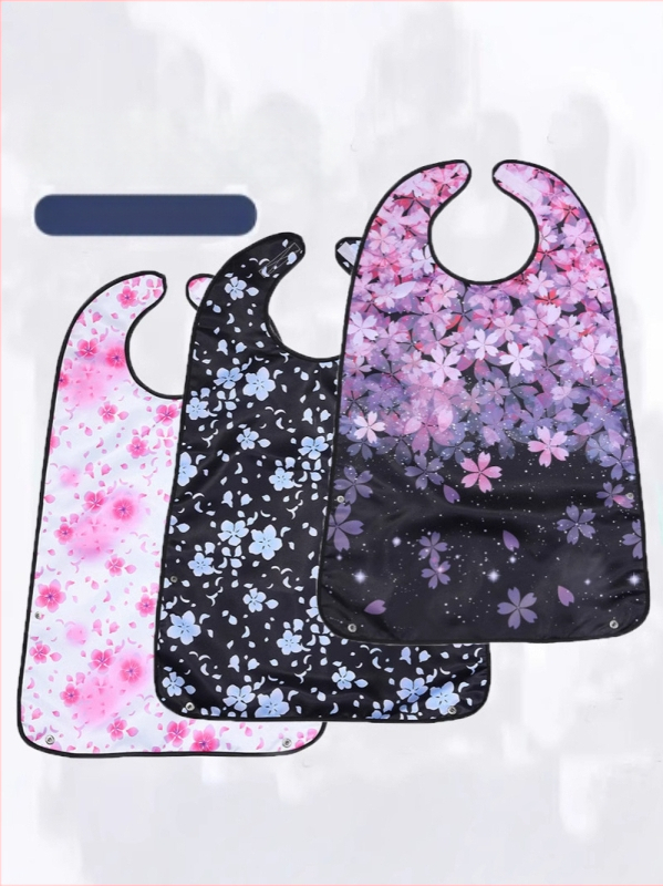 Bib pentru copii, design dublu-strat imprimat, impermeabil și rezistent la murdărire, din poliester.