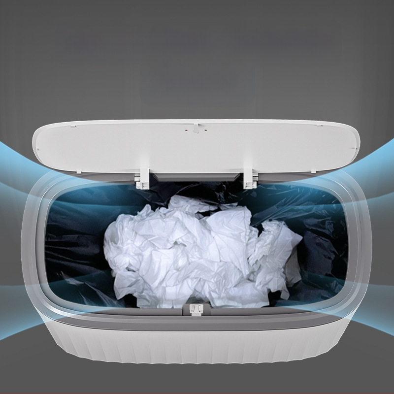 Plastmasas atkritumu tvertne ar nospiestamu atvērumu un pop-up vāku, 12 L vai vairāk, garu cilindrisku formu, mājas lietošanai