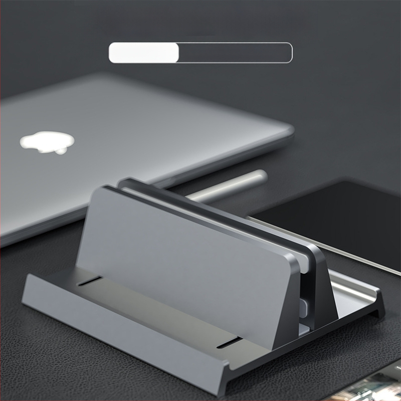 Laptop függőleges állvány, alumínium ötvözet, 546 g, kompatibilis a legtöbb notebookkal, asztali típus