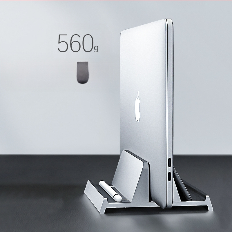 Laptop függőleges állvány, alumínium ötvözet, 546 g, kompatibilis a legtöbb notebookkal, asztali típus