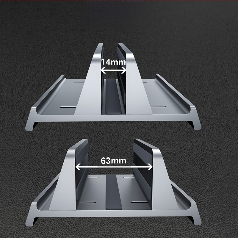 Laptop függőleges állvány, alumínium ötvözet, 546 g, kompatibilis a legtöbb notebookkal, asztali típus