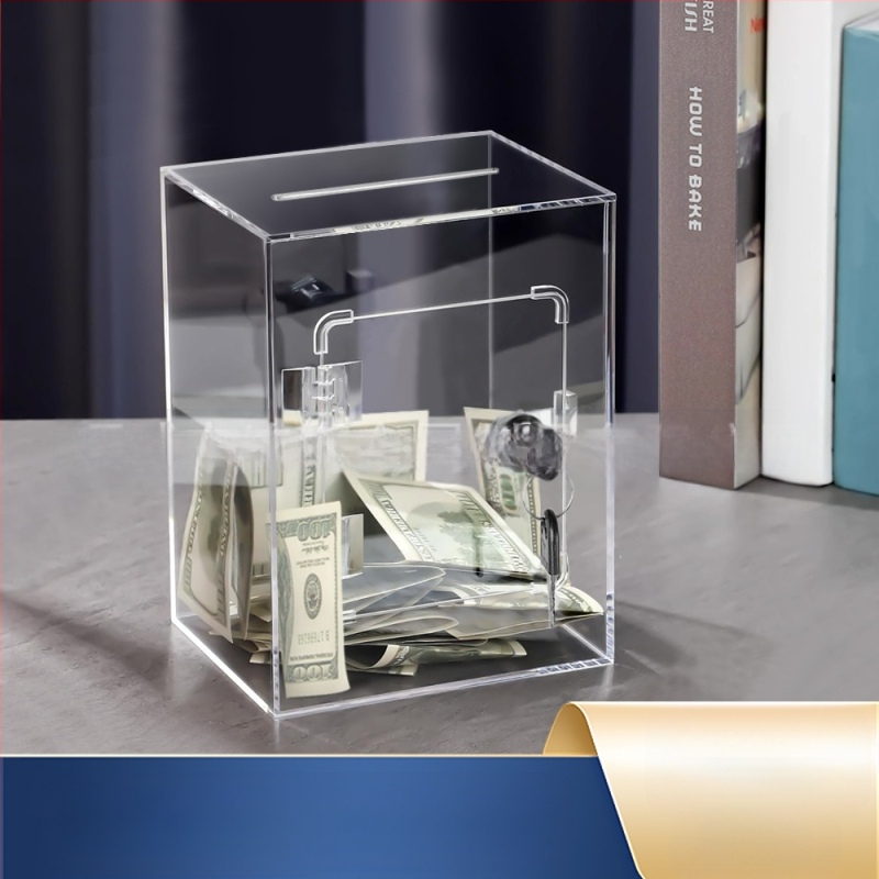 Prozirni akrilni štednjak s ključem, kuboidnog oblika i prilagodljivim logotipom