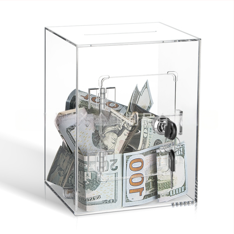Prozirni akrilni štednjak s ključem, kuboidnog oblika i prilagodljivim logotipom
