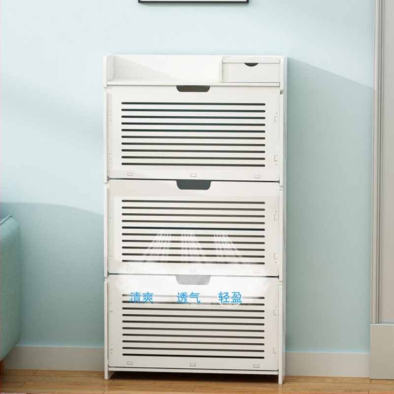 Bejárati ajtóhoz való többemeletes cipőállvány, műanyagból, modell 12, hely 41, vízálló és penészálló, testreszabható a tervekkel összhangban