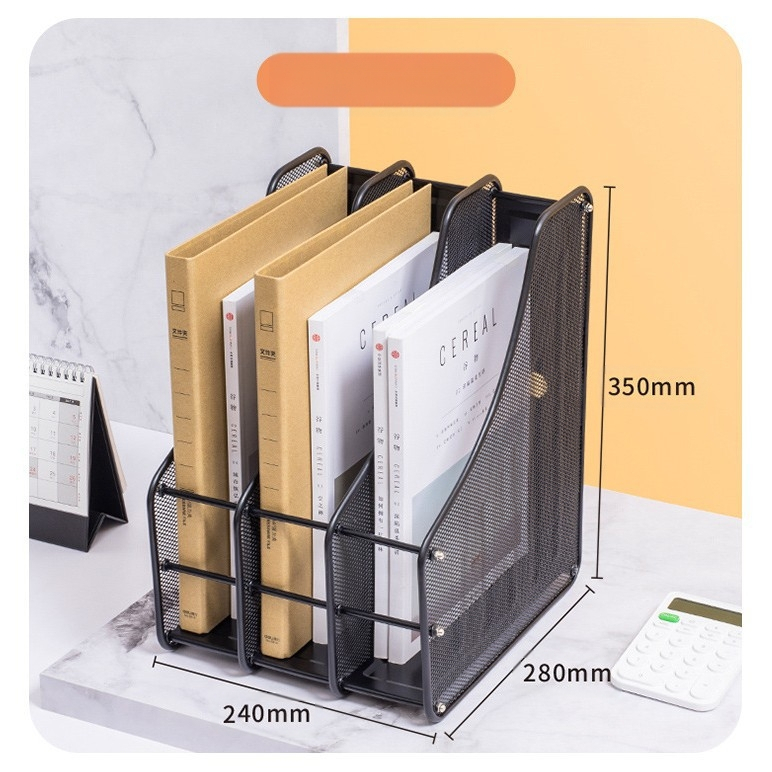 Metalni držač za datoteke – stolni organizator, četverostruka montaža, model Quadruple Assembly