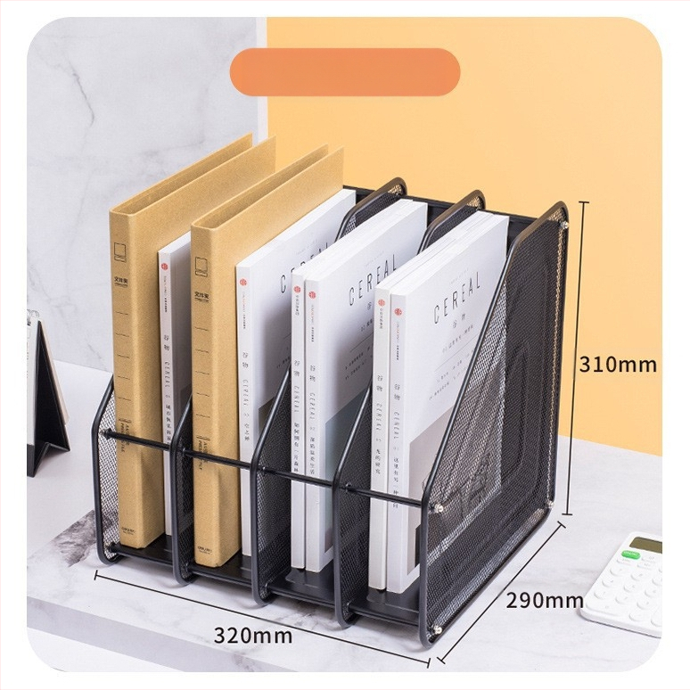 Metalni držač za datoteke – stolni organizator, četverostruka montaža, model Quadruple Assembly