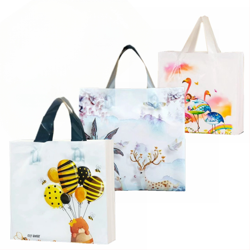 Bērnu apģērbu iepakojuma soma ar zīmējuma dizainu – divslāņu konstrukcija, 12 zīda biezums, jauns materiāls, augsta dienas ražošana