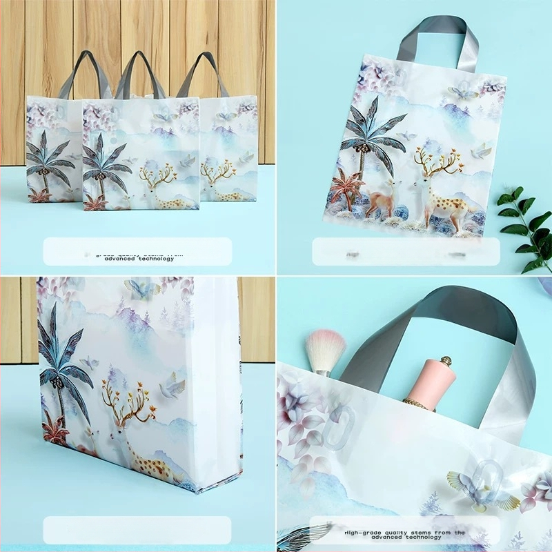 Bērnu apģērbu iepakojuma soma ar zīmējuma dizainu – divslāņu konstrukcija, 12 zīda biezums, jauns materiāls, augsta dienas ražošana