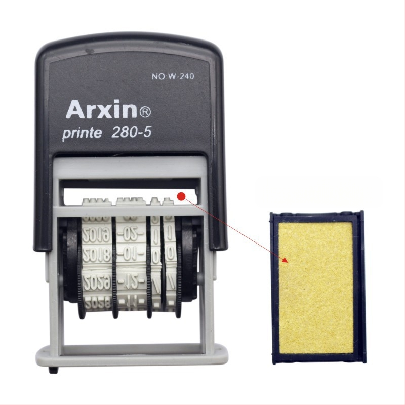 Печат за датиране — връщане на мастило; дата печат (Материал: пластмаса; Характеристики: връщане на мастило; Форма: печат за дата; Използване: отпечатване на дата)