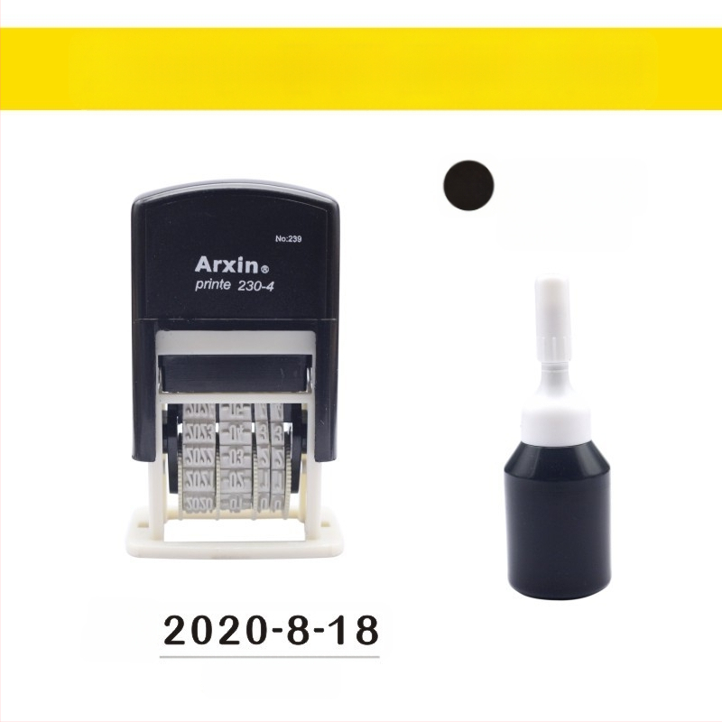 Печат за датиране — връщане на мастило; дата печат (Материал: пластмаса; Характеристики: връщане на мастило; Форма: печат за дата; Използване: отпечатване на дата)