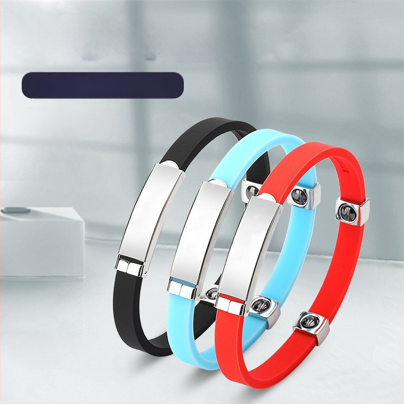 Szilikon karkötő, uniszex, geometriai kialakítás, Germanite beépítés, sport célokra