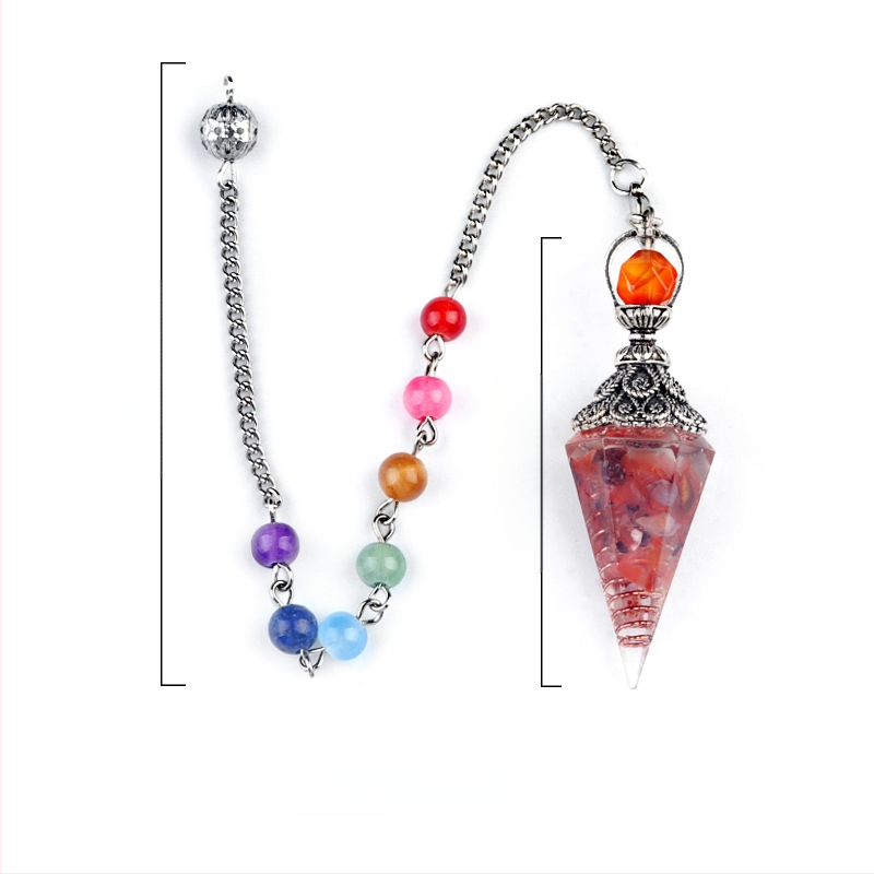 Pandantiv din piatră semiprețioasă naturală, formă conică hexagonală, prelucrare: șlefuire și lustruire (Specificații cruciale: pietre semiprețioase; formă conică hexagonală; șlefuire și lustruire)