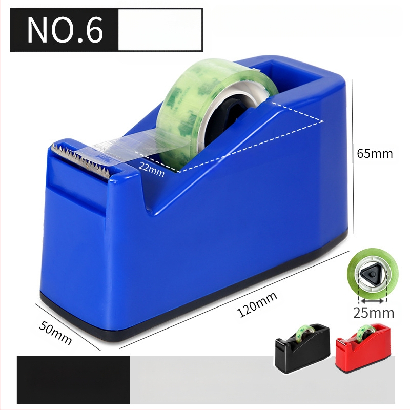 Transparentni držač trake s rezačom, plastični, model NO.6-NO.9, promjer osovine 25 mm, širina trake do 22 mm, neto težina 500 g