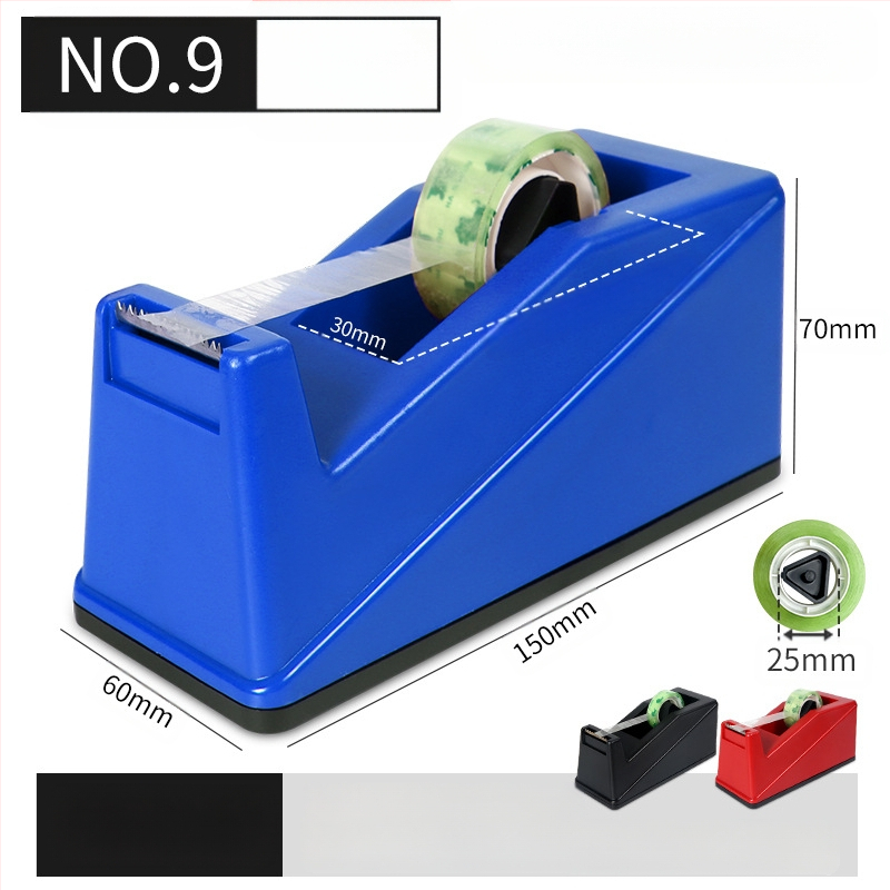 Transparentni držač trake s rezačom, plastični, model NO.6-NO.9, promjer osovine 25 mm, širina trake do 22 mm, neto težina 500 g