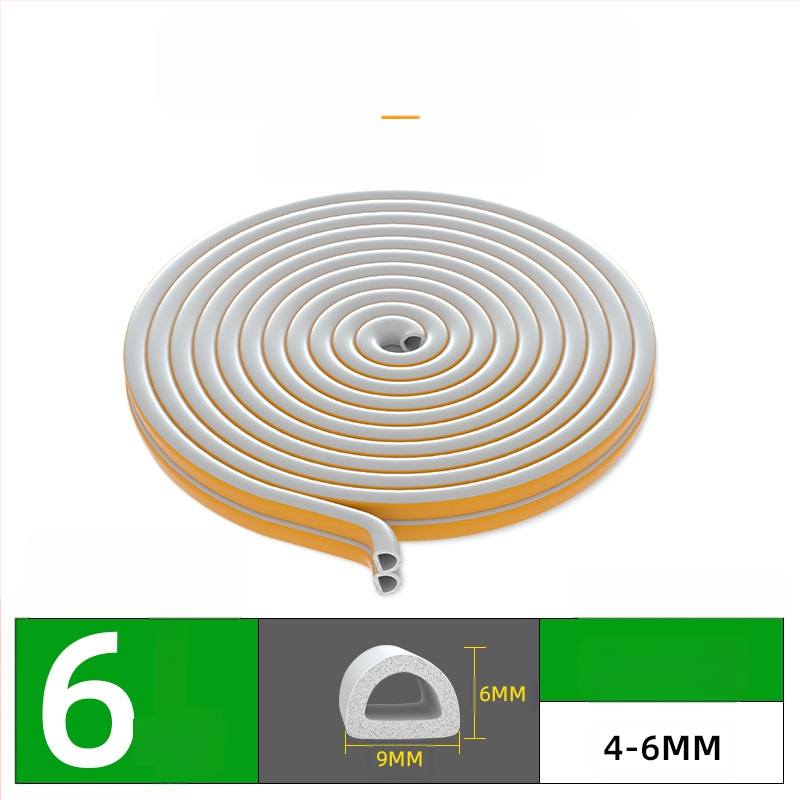 Bandă de etanșare pentru ferestre și uși – izolare fonică, antișoc, impermeabilă, autoadezivă; tip D și tip U; modelul 003