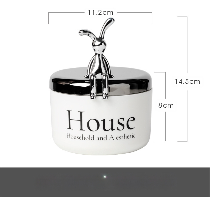 Cenușar din oțel inoxidabil cu capac în formă de urs, rezistent la vânt și fum, stil Nordic, pentru birou, KTV și bar