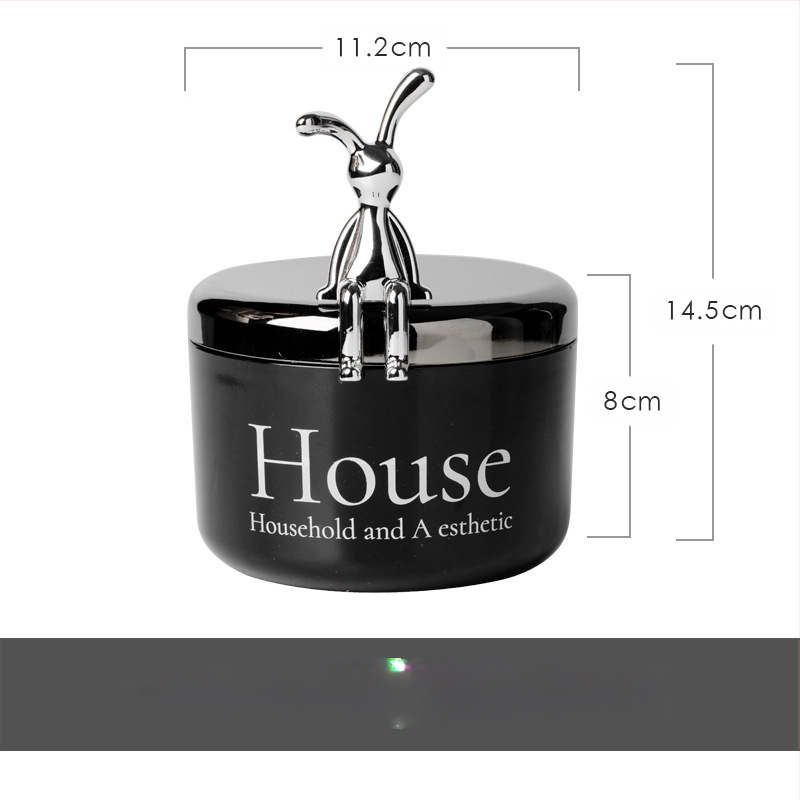 Cenușar din oțel inoxidabil cu capac în formă de urs, rezistent la vânt și fum, stil Nordic, pentru birou, KTV și bar