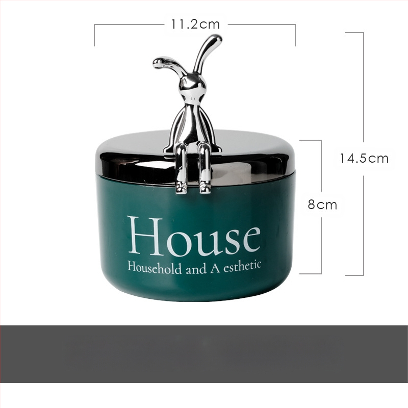 Cenușar din oțel inoxidabil cu capac în formă de urs, rezistent la vânt și fum, stil Nordic, pentru birou, KTV și bar