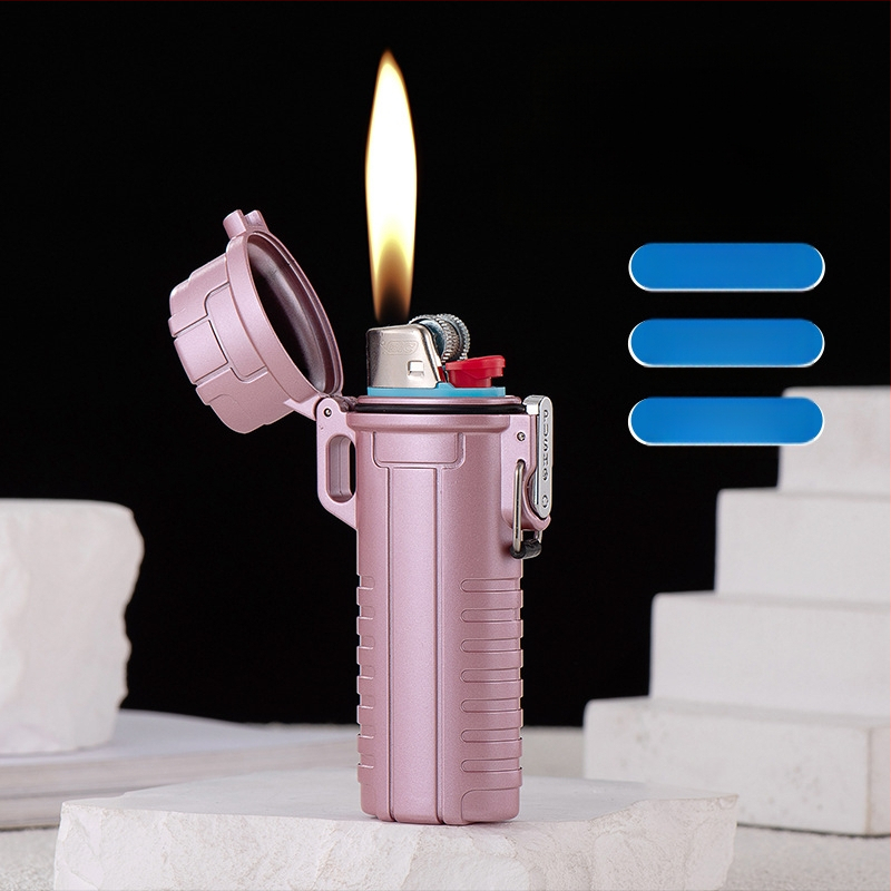 4-komadni set vodootpornih kućišta za cigarete i poklopca za upaljač, kompatibilan s Bic J6, plastični, mogućnost prilagodbe, otisak logotipa