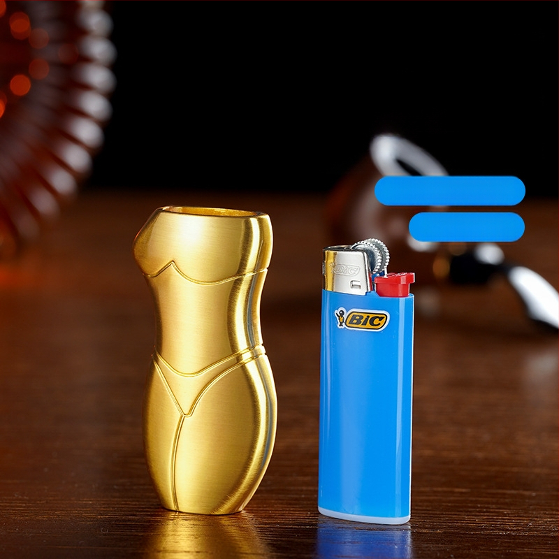 909-J5 Yafeng fémötvözetből készült öngyújtó burkolat, emberi alakú kreatív dizájn, logónyomás elérhető, testreszabás lehetséges, 500 darabos csomag