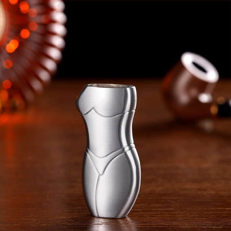 909-J5 Yafeng fémötvözetből készült öngyújtó burkolat, emberi alakú kreatív dizájn, logónyomás elérhető, testreszabás lehetséges, 500 darabos csomag