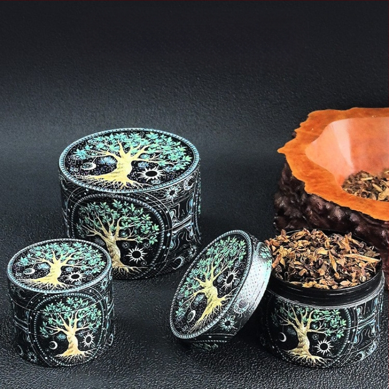 Ručni grinder za bilje, četiri sloja, ručni mlin za začine, kapacitet do 300 ml