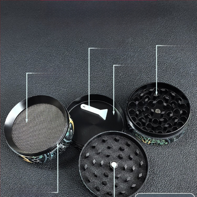 Ručni grinder za bilje, četiri sloja, ručni mlin za začine, kapacitet do 300 ml