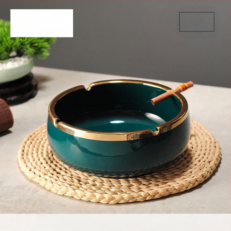 Scrumiere ceramică, stil nou chinezesc pentru decorul casei, accent pe masa de cafea și birou, personalizare disponibilă — Pottery Exhibition (Home Accessories)