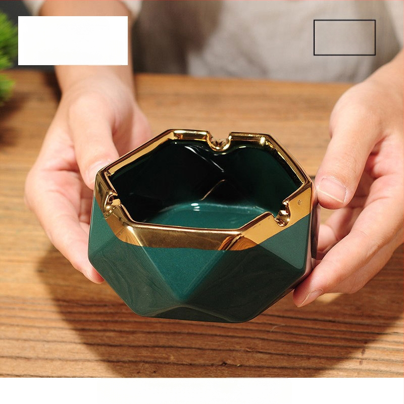 Scrumiere ceramică, stil nou chinezesc pentru decorul casei, accent pe masa de cafea și birou, personalizare disponibilă — Pottery Exhibition (Home Accessories)