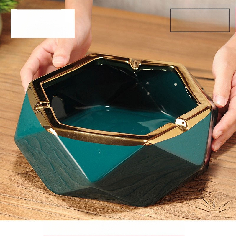 Scrumiere ceramică, stil nou chinezesc pentru decorul casei, accent pe masa de cafea și birou, personalizare disponibilă — Pottery Exhibition (Home Accessories)